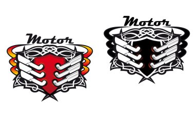 Motor sports icons clipart