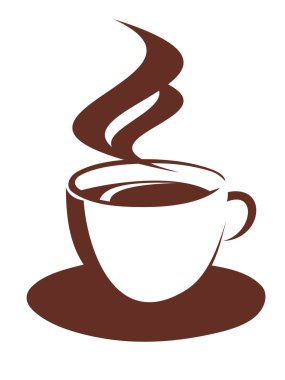 Doodle sketch of steaming coffee cup clipart