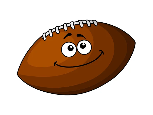 Feliz fútbol de dibujos animados o pelota de rugby — Vector de stock