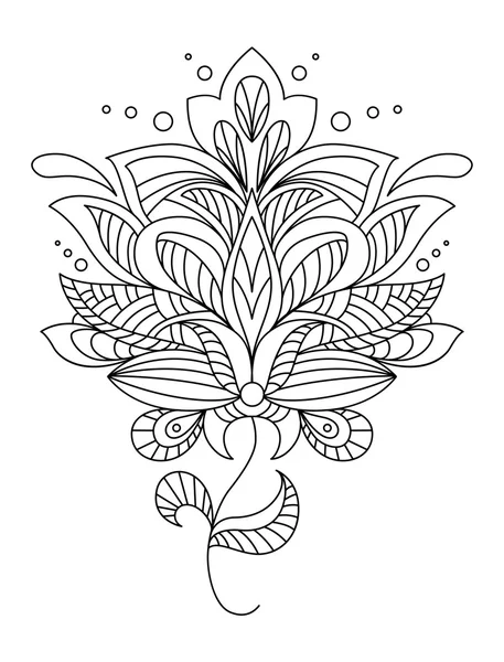 Kompliziertes kalligrafisches Blumenmuster — Stockvektor