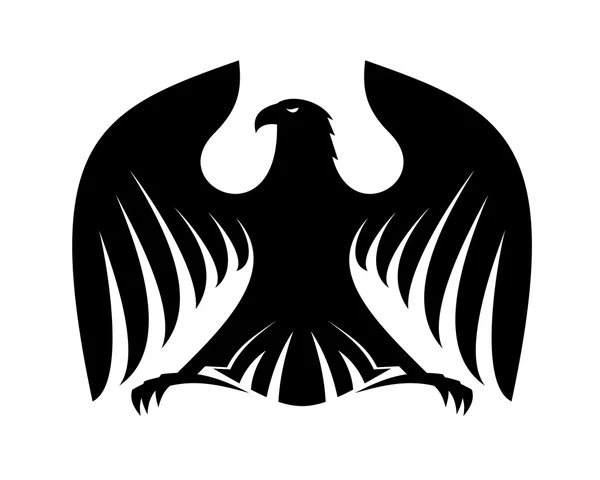 Silhouette aigle noir puissant stylisé — Image vectorielle