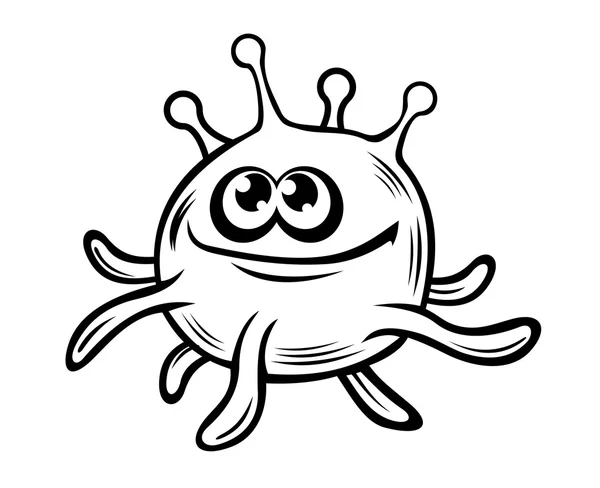 Funny smiling little monster with tentacles — Stock Vector