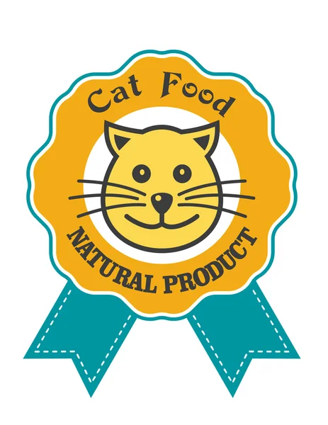 Котяча харчова емблема або значок — стоковий вектор