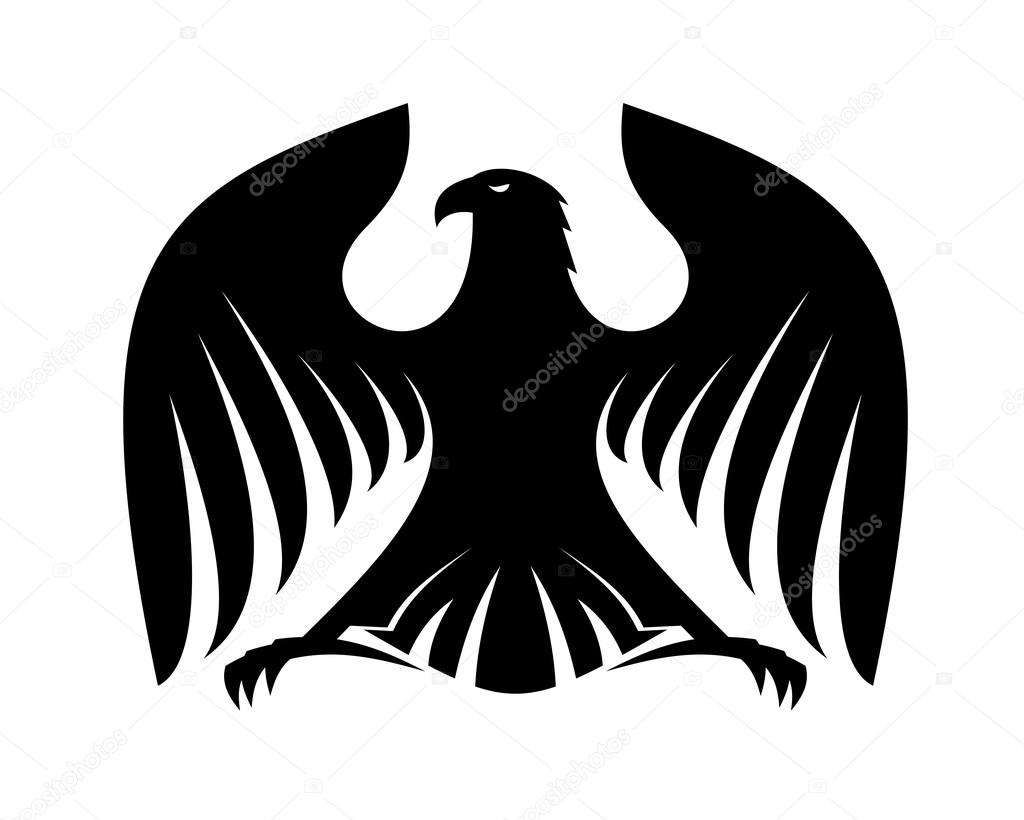 Stylized powerful black eagle silhouette
