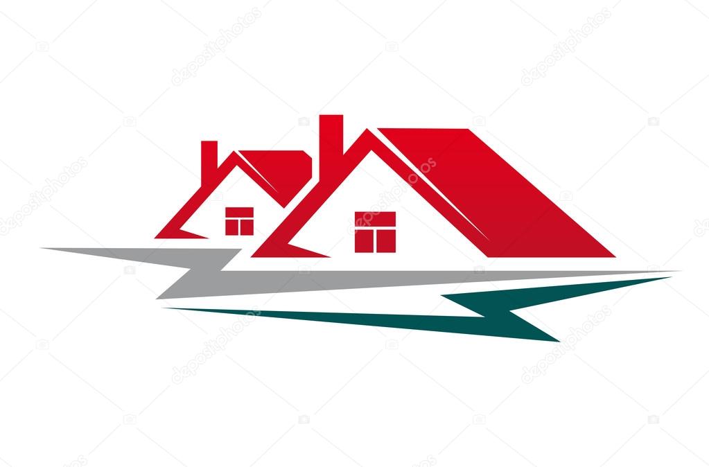 Two residential houses symbol