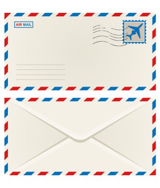 Front and back of an airmail envelope clipart
