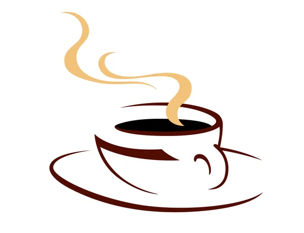 Vapor taza caliente de café aromático — Vector de stock