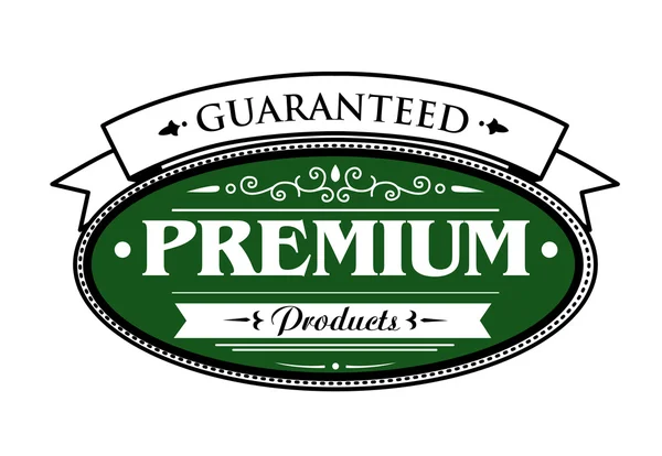 Premium guaranteed products label — Stock Vector