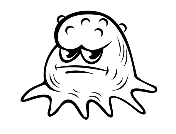 Cute grumpy little monster — Stock Vector