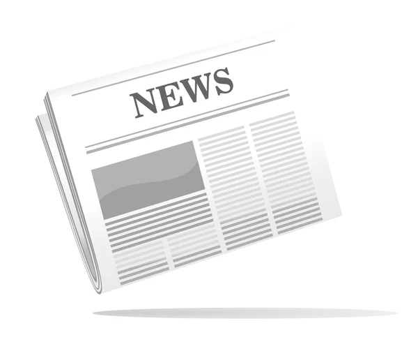 Gevouwen krant pictogram met nieuws header — Stockvector