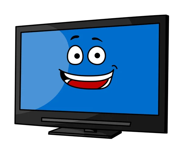 Cheeky smiling cartoon TV or monitor — Stock Vector