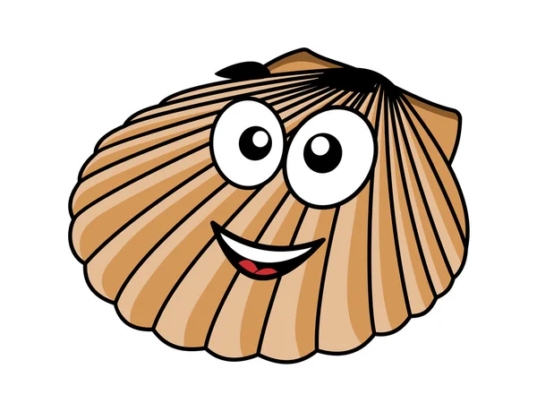 幸せな笑顔で漫画貝殻 — ストックベクタ