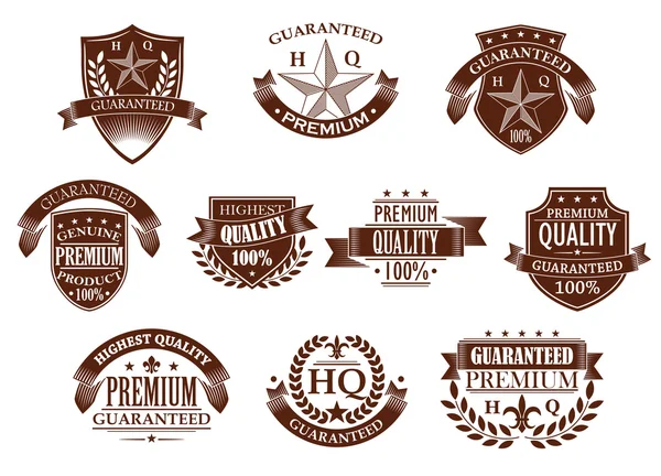 Premium and highest quality guaranteed labels — Stock Vector