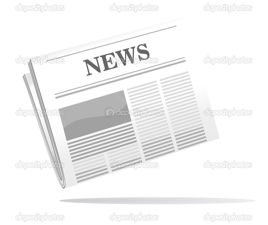 Folded newspaper icon with news header