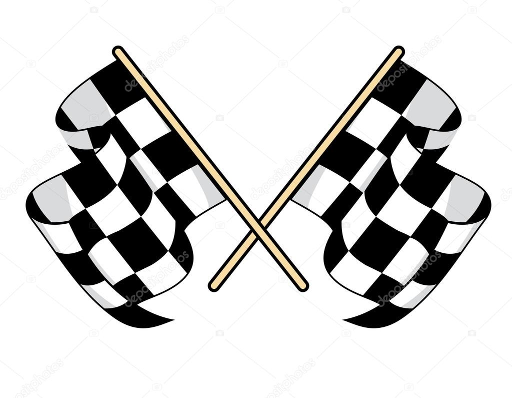 Checkered flags icon for motorsports design