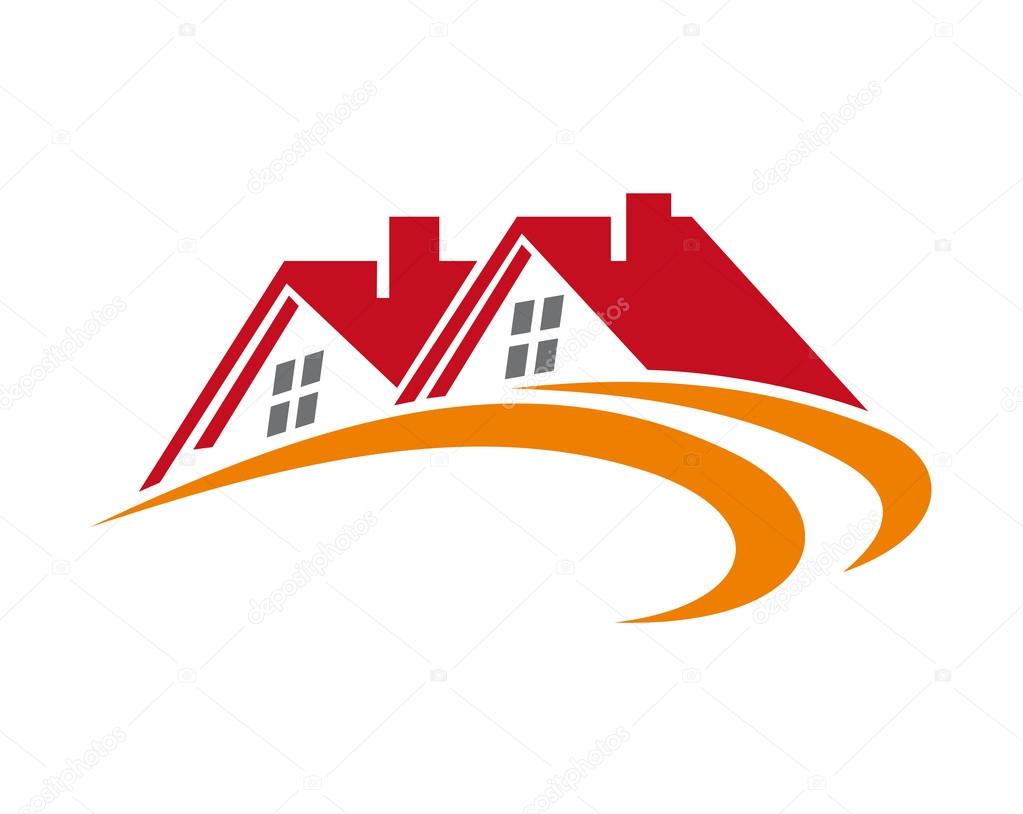 Elements of house roofs for real estate industry design, vector illustration