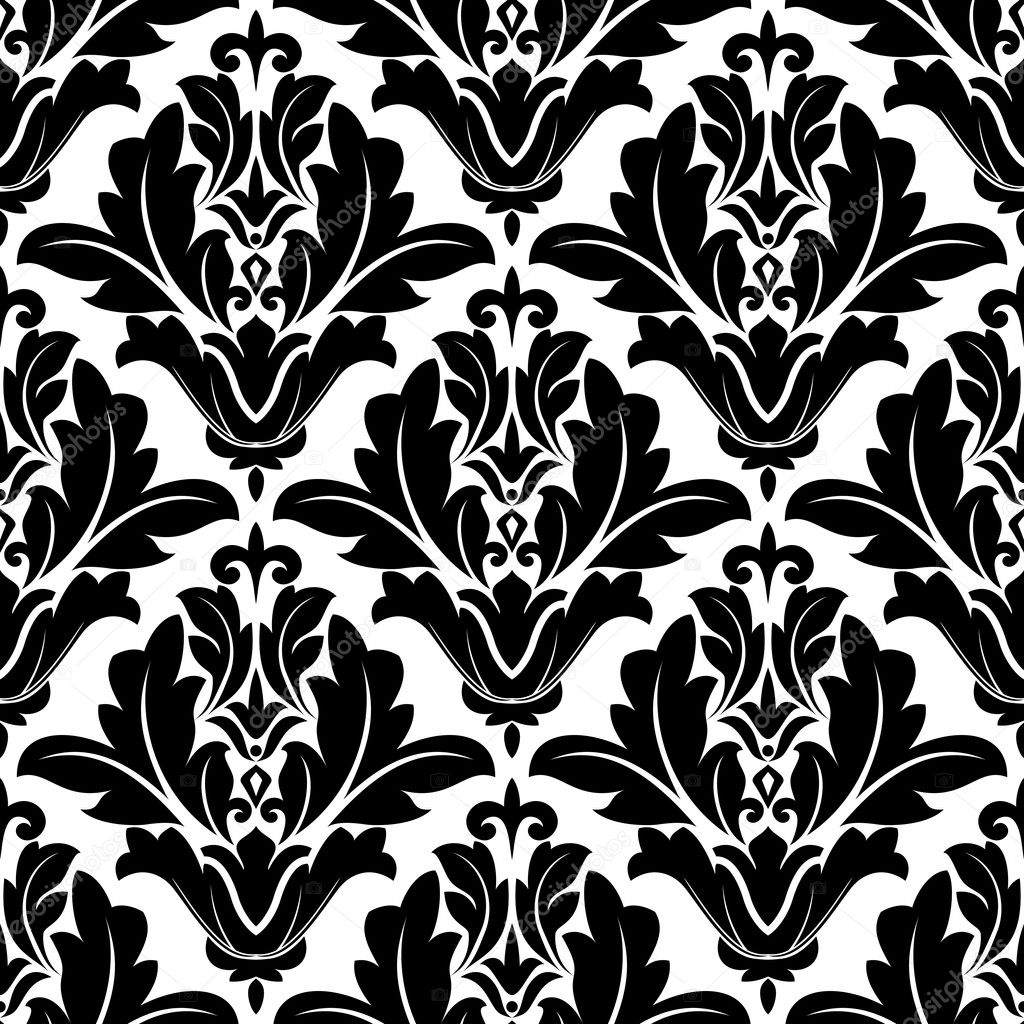 Bold black and white arabesque pattern design