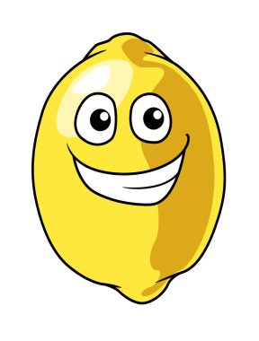 Cheeky happy smiling yellow lemon fruit