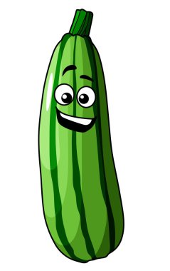 Fresh green cartoon zucchini