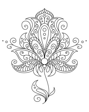 zarif siyah-beyaz çiçek öğe