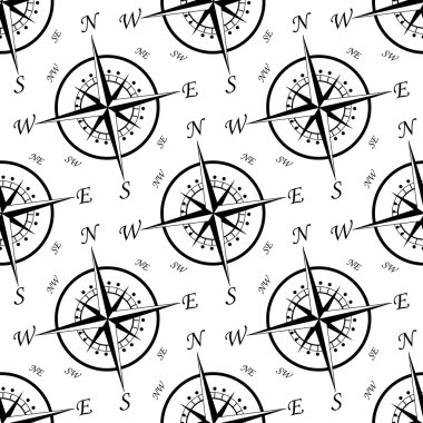 Vintage compass seamless pattern clipart