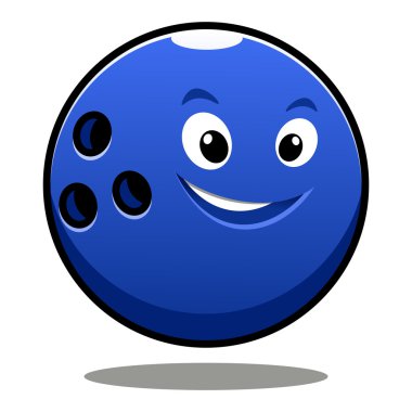 mutlu renkli mavi çizgi film bowling topu