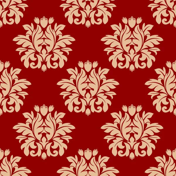 Red damask style arabesque pattern — Stock Vector