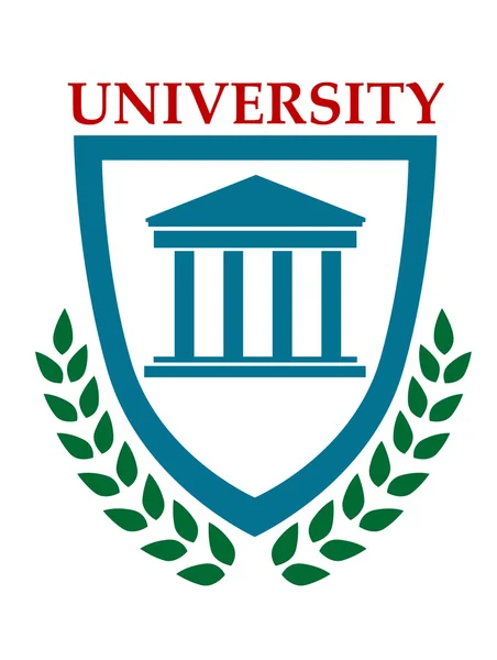 Emblema de la universidad con corona de laurel — Archivo Imágenes Vectoriales