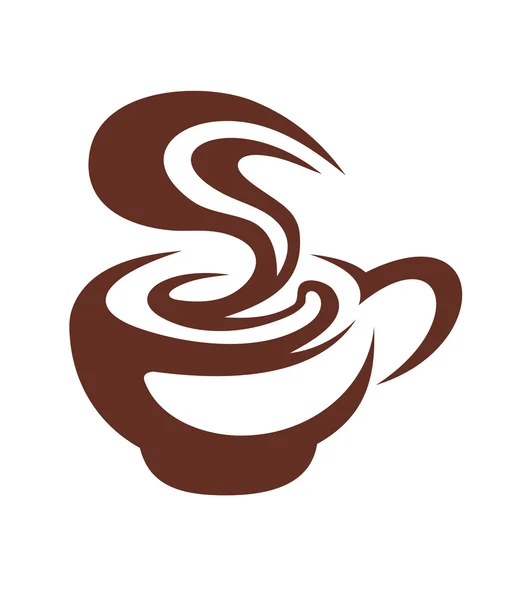Taza caliente de café con vapor arremolinado — Vector de stock
