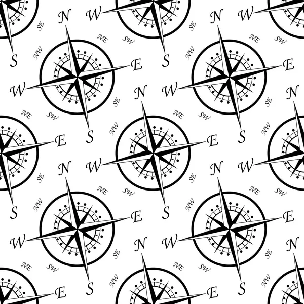Vintage kompas naadloze patroon — Stockvector