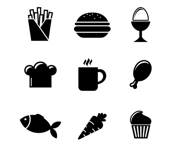 Коллекция пищевых икон — стоковый вектор