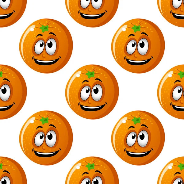 Seamless background pattern of cartoon oranges — Stockvector