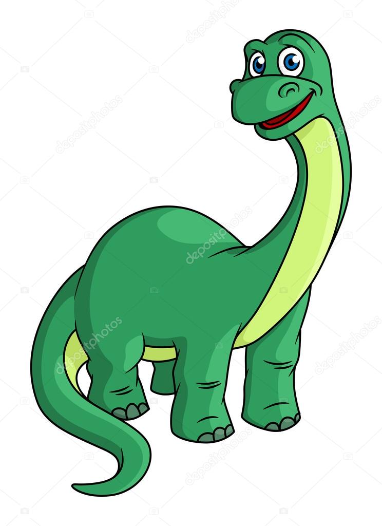 Verde dinosaurio con cuello largo imágenes de stock de arte vectorial |  Depositphotos