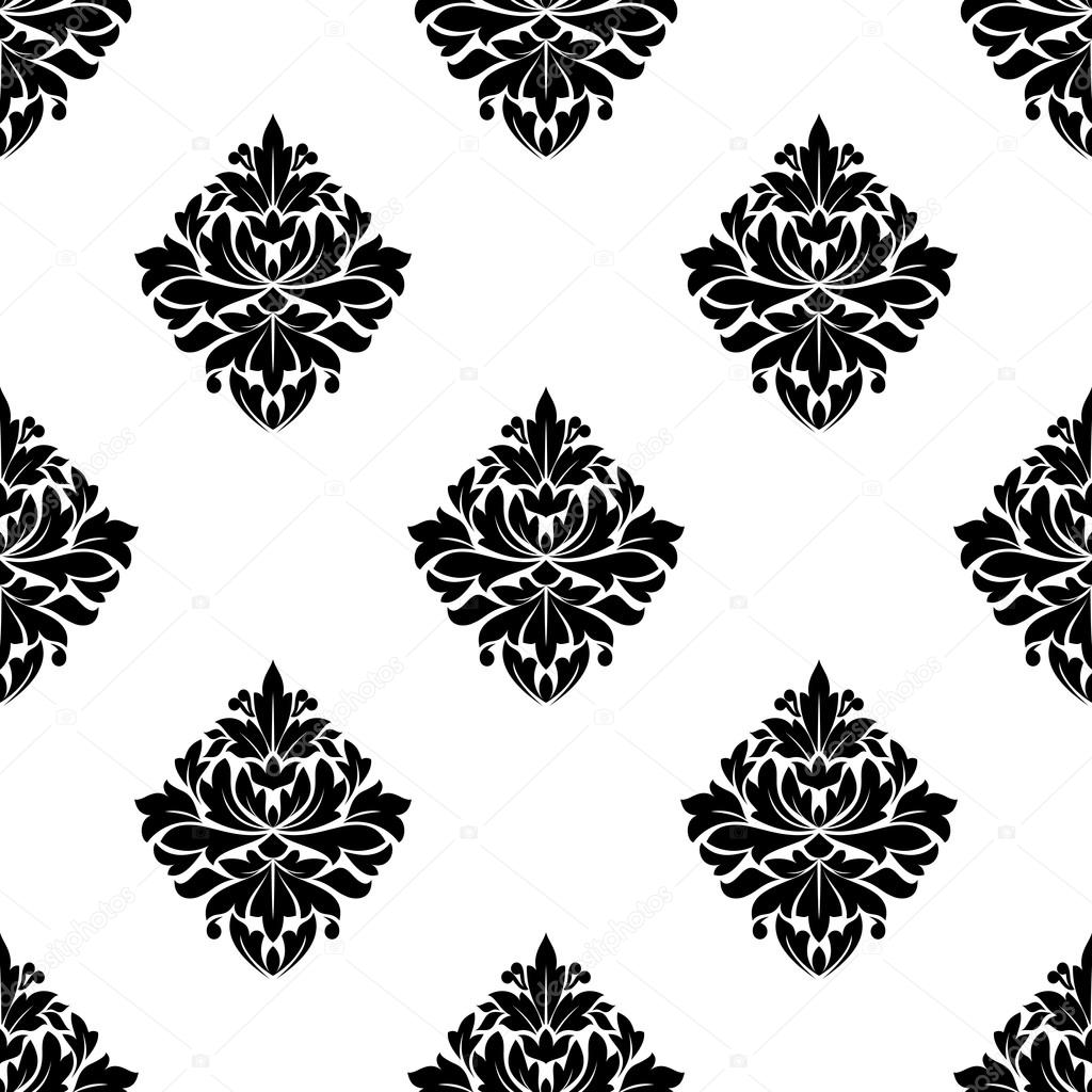 Floral arabesque motifs seamless pattern
