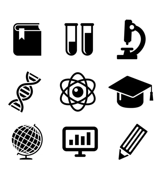 Iconos de ciencia y educación — Vector de stock