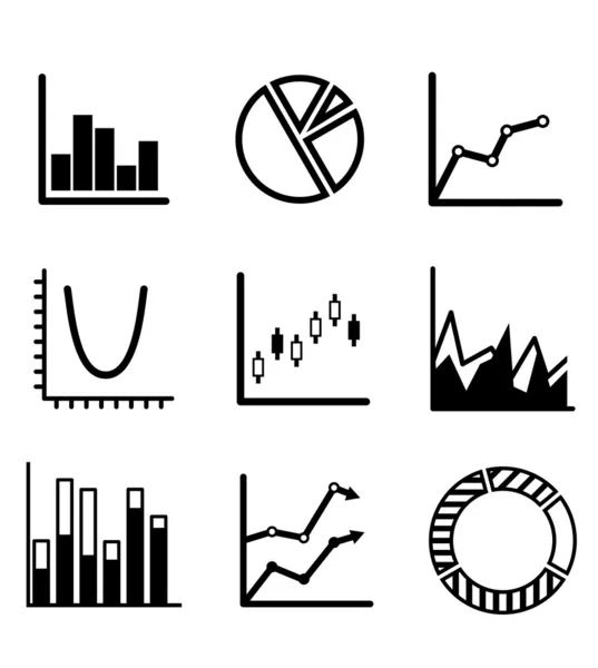 Gráficos e gráficos estatísticos empresariais — Vetor de Stock