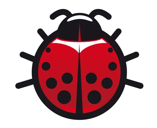 Icône de coccinelle tachetée rouge et noire — Image vectorielle