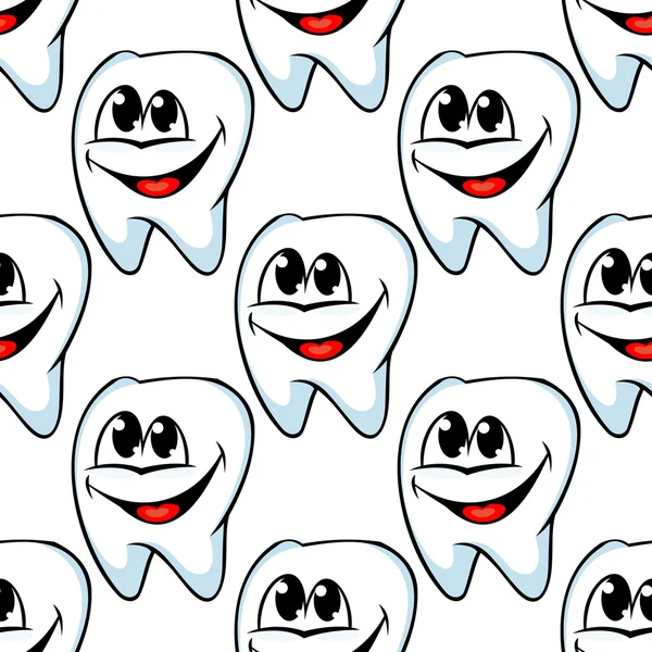 Repita el patrón de dientes sanos felices — Vector de stock