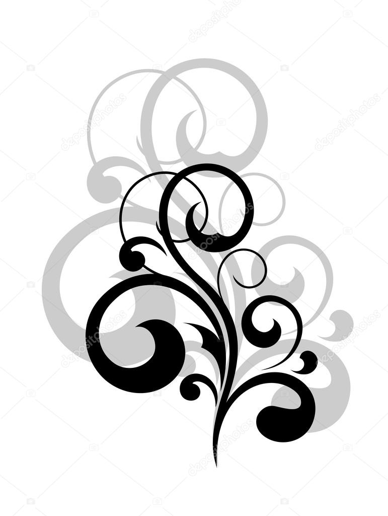 Dainty swirling calligraphic design element