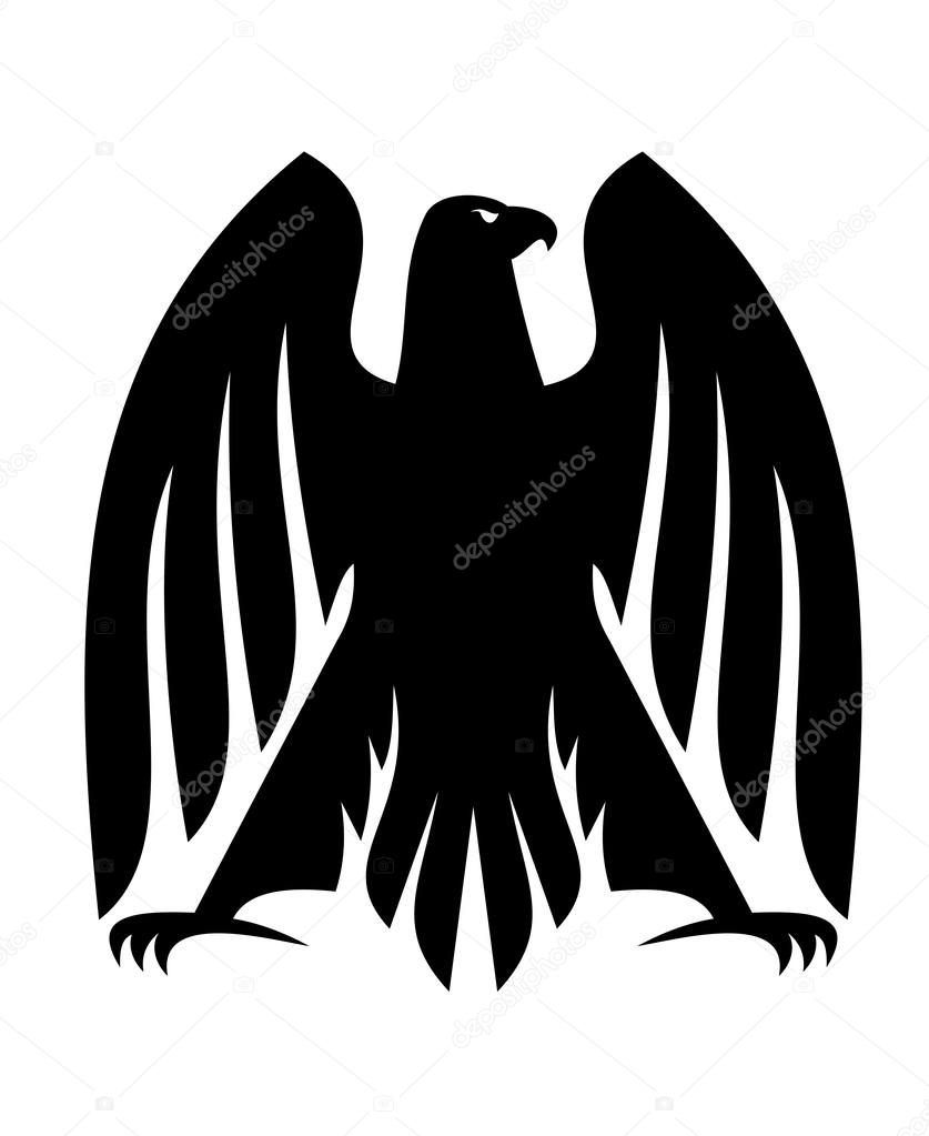Impressive Imperial eagle heraldic silhouette