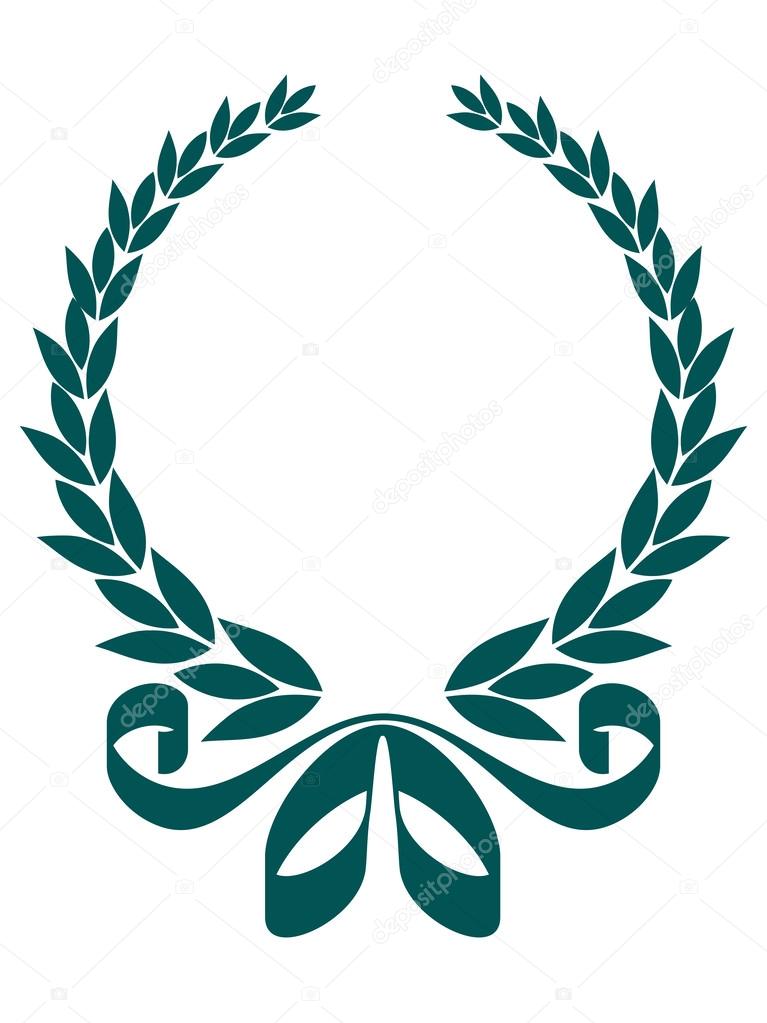 Laurel Leaves Ribbon Icon Royalty Free SVG, Cliparts, Vectors, and