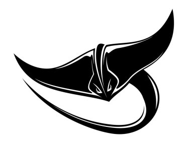 Sting ray or manta ray with a curving tail clipart
