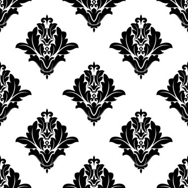 siyah-beyaz damask seamless modeli