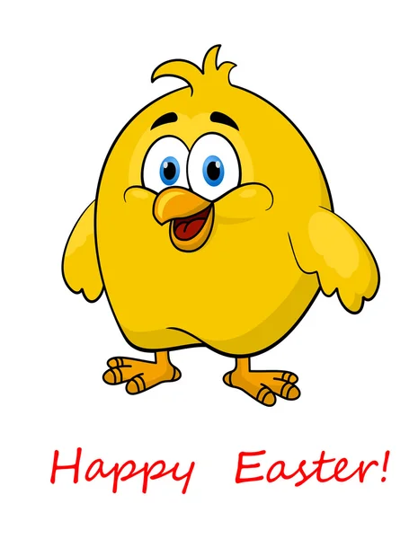 Happy easter cartoon weinig chick — Stockvector