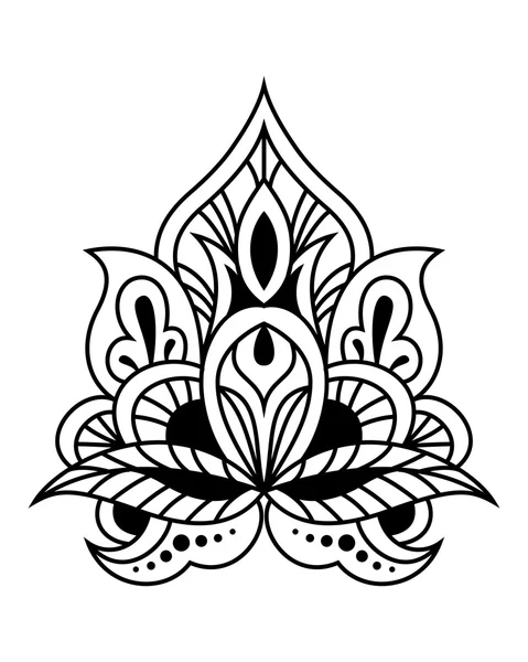 Design persian floral alb-negru îndrăzneț — Vector de stoc