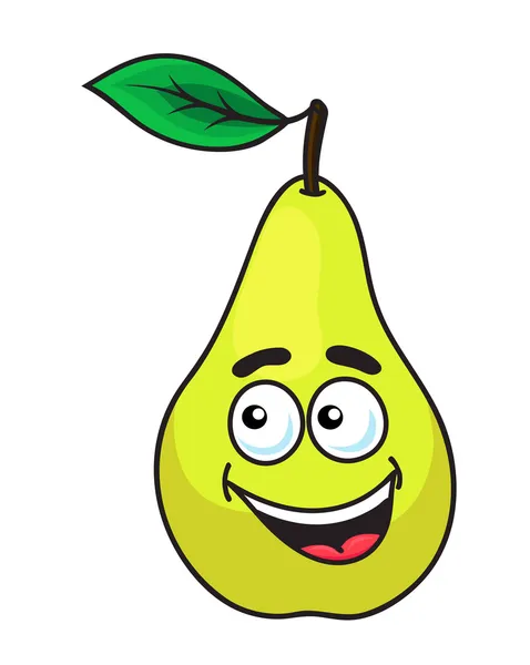 Happy grinning ripe pear fruit — Stock Vector