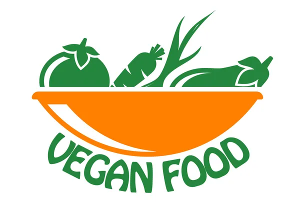 Vegan food icon with vegetables — Stock Vector