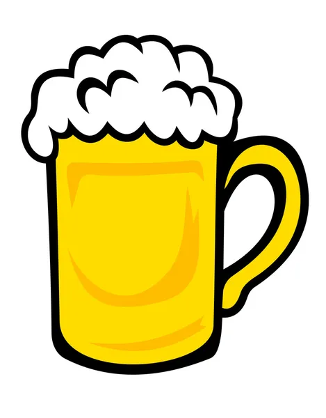 Tankard of frothy golden beer — Stock Vector