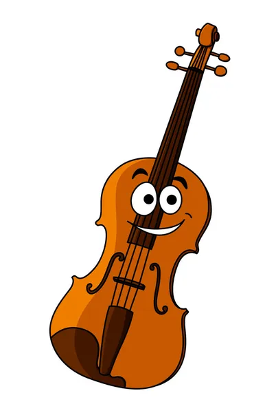 Sonriendo feliz violín de madera — Vector de stock