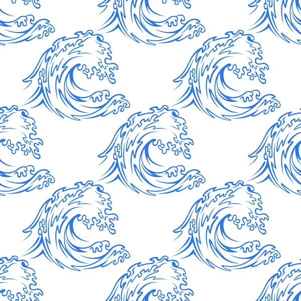 Esquema delicado patrón de una ola ondulante — Vector de stock
